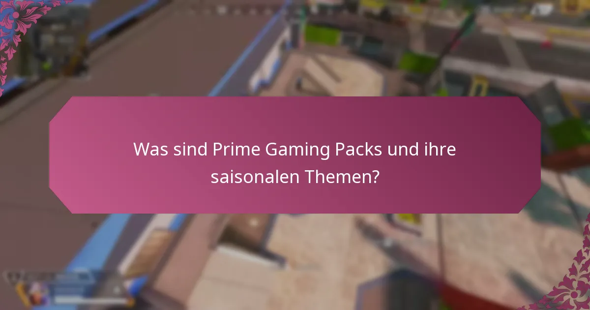 Welche thematischen Inhalte sind in Prime Gaming Packs enthalten?